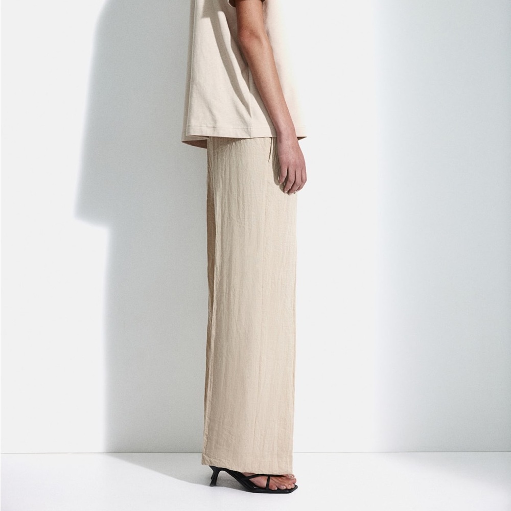 H&M Cream Wide Leg Pants